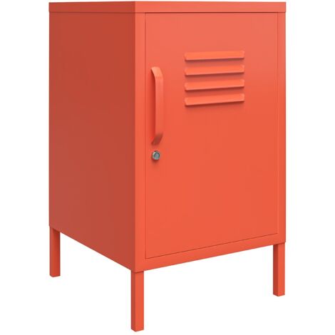 Cache Table basse avec 1 porte en métal orange (1/5)