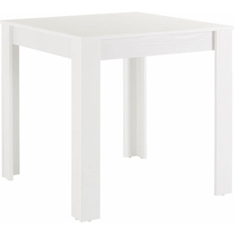 Lynn Table à manger en mélaminé blanc 4 personnes L80 (1/5)
