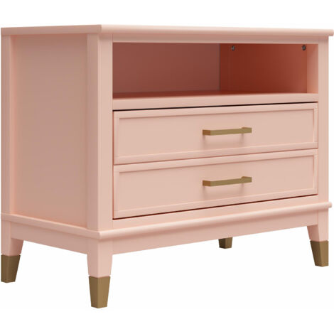 Westerleigh-Table de chevet avec 1 tiroir en MDF rose