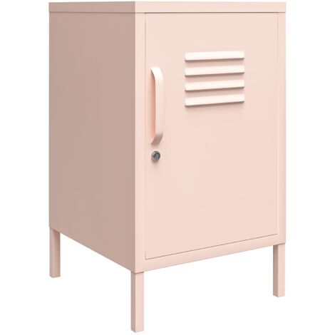Mission District Table d'appoint avec 1 porte en métal rose (1/5)