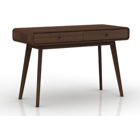 Cassie Bureau avec 2 tiroirs en effet noyer marron (1/4)