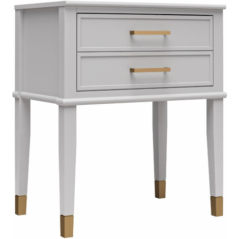 Westerleigh Table de chevet avec 1 tiroir en mélaminé gris clair (1/5)
