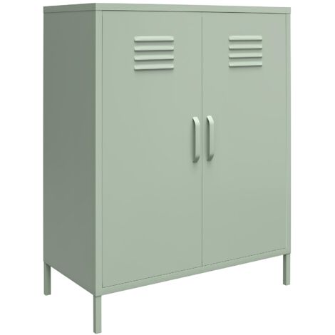 Mission District Armoire avec 2 portes en métal vert (1/5)
