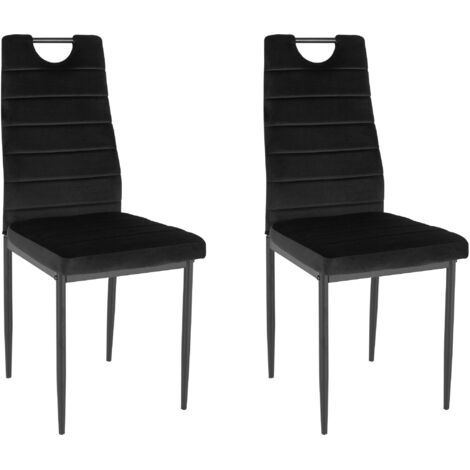MandyChaises de salle à manger, ensemble de 2, en velours noir (1/5)