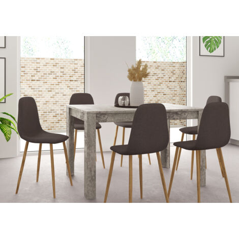 LynnTable à manger en effet béton 6 personnes L120 (1/3)