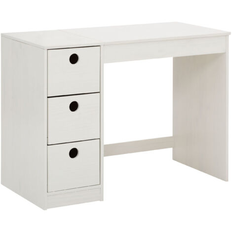 Alpi-Bureau avec 3 tiroirs en blanc