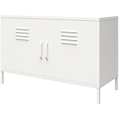 Mission DistrictBuffet avec 2 portes en métal blanc (1/5)