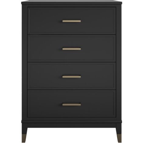 WesterleighCommode avec 4 tiroirs en effet bois noir (1/5)