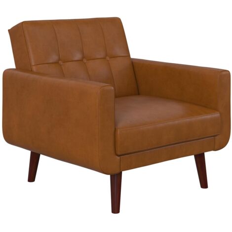 NolaChaise d'appoint en simili cuir Camel (1/5)