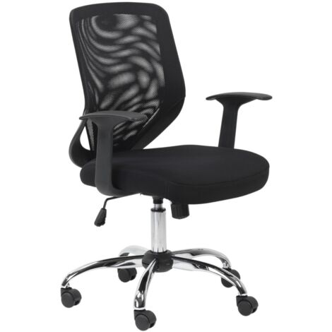 Atlanta-Chaise de bureau à roulettes en maille noire (1/5)