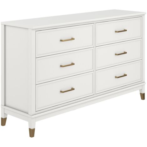 WesterleighCommode avec 6 tiroirs en effet bois blanc (1/5)