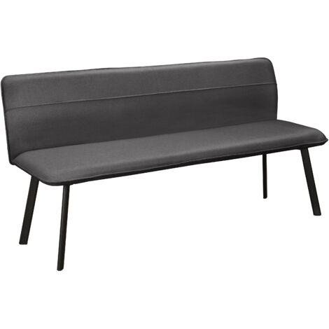 TaylorBanc de salle à manger en tissu anthracite et pieds en métal noir (1/5)
