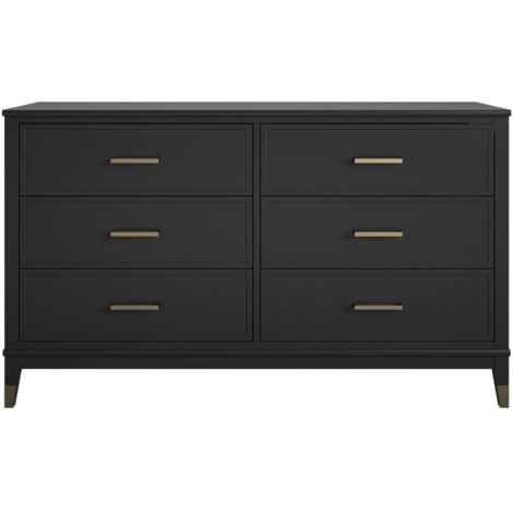 WesterleighCommode avec 6 tiroirs en mélaminé noir (1/5)