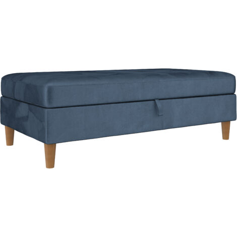 LillyPouf avec rangement en velours bleu (1/5)
