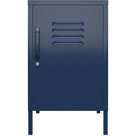 Table d'appoint en métal marine – 1 porte – Dimensions 45x45x50cm – Style contemporain pour salon (1/5)