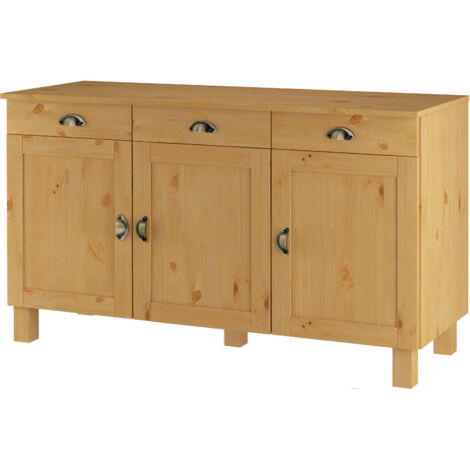 Toscana-Buffet avec 3 tiroirs et 3 portes en pin