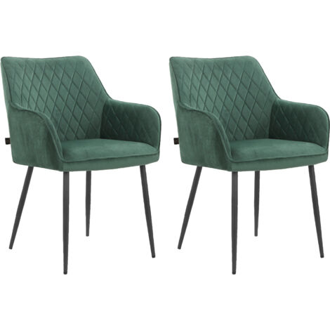 Elvira-Lot de 2 fauteuils vert foncé (1/5)