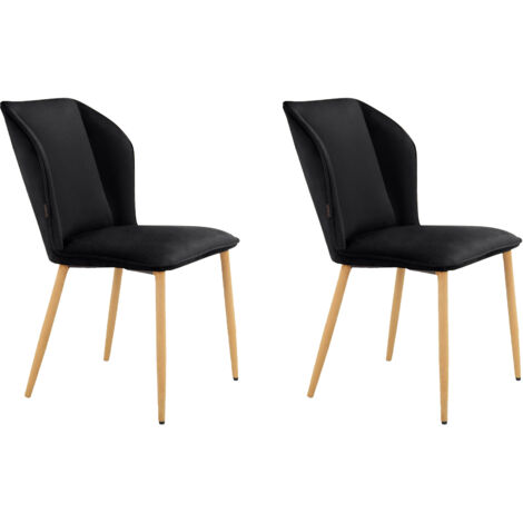 Wilma-Chaise de salle à manger Pack de 2 Noir (1/5)