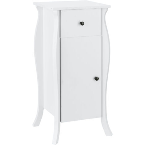 Ludwig-Armoire avec 1 Porte et 1 Tiroir en Planche Partical Blanc (1/5)