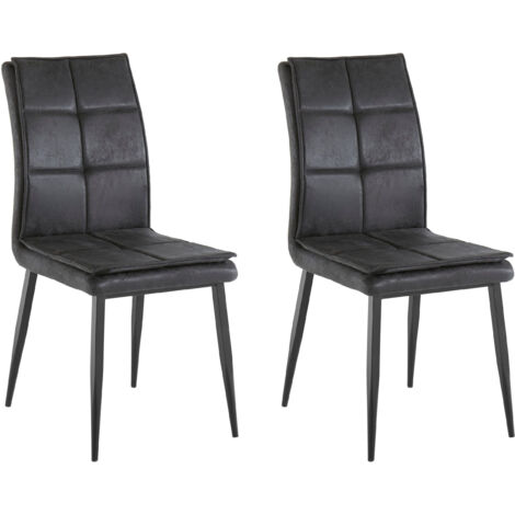 Lima-Chaise en Microfibre Métal Anthracite Lot de 2 (1/5)