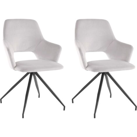 Tracy-Fauteuil en velours gris Pack de 2 (1/5)