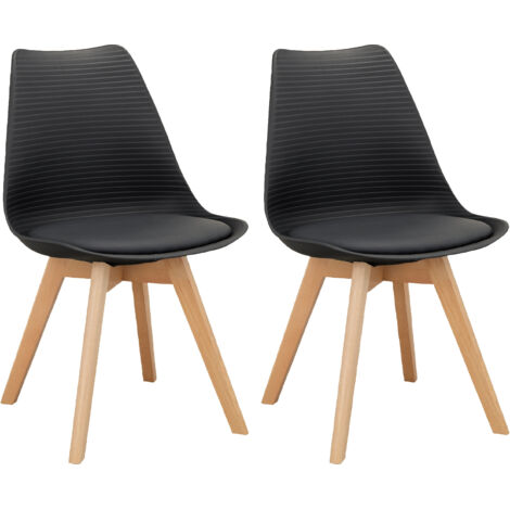 Armin-Chaise de salle à manger Pack de 2 Noir (1/5)