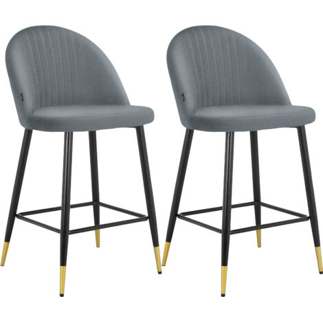 Marlis-Chaise de bar Pack 2 gris (1/5)