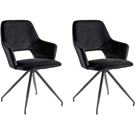 Tracy-Fauteuil en velours noir Pack de 2 (1/5)