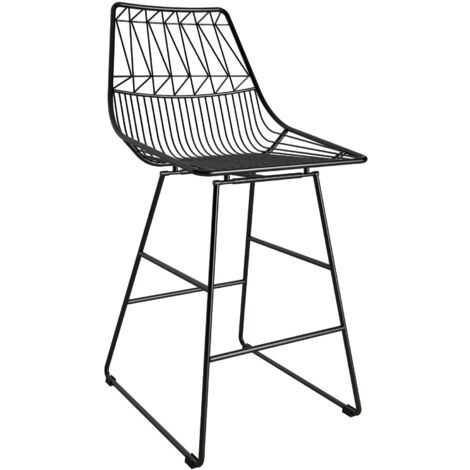 Astrid-Tabouret de comptoir en métal métallique noir (1/5)