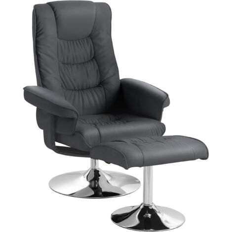 SpringfieldFauteuil de relaxation + tabouret noir (1/5)