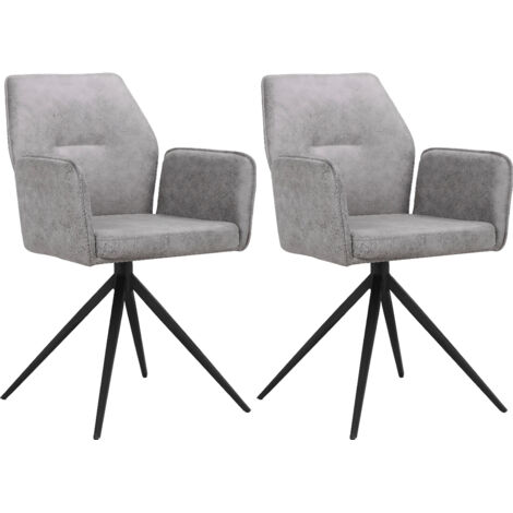 Capo-Lot de 2 chaises de salle à manger gris clair (1/5)