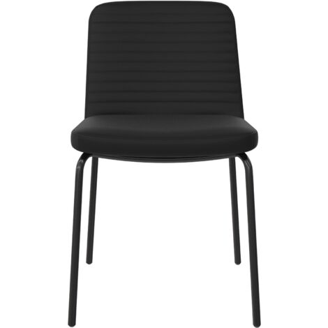 Corey-Ensemble de 2 chaises de salle à manger en simili cuir noir (1/5)
