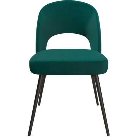 Alexi-Chaise de salle à manger rembourrée en velours vert émeraude (1/5)