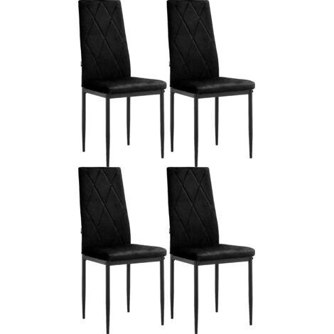 Melly-Chaise de salle à manger Pack 4 Noir (1/5)