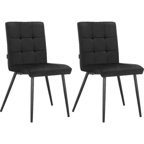 Sima-Chaise de salle à manger Pack de 2 métal noir
