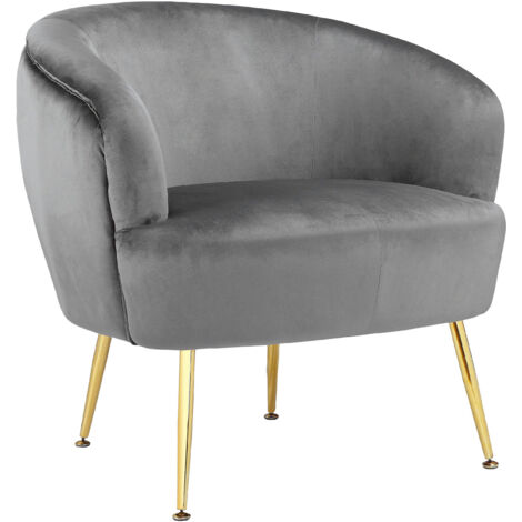 Paloma-Chaise d’appoint en gris velours