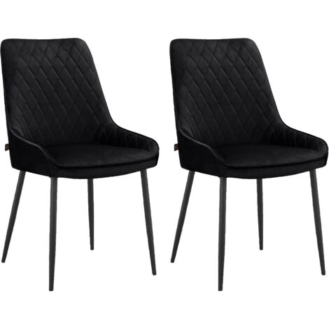 Maya-Chaise de salle à manger Pack de 2 Noir (1/5)