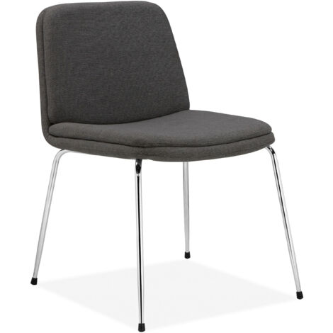 Heine-Chaise de salle à manger en tissu anthracite Set de 2 (1/5)