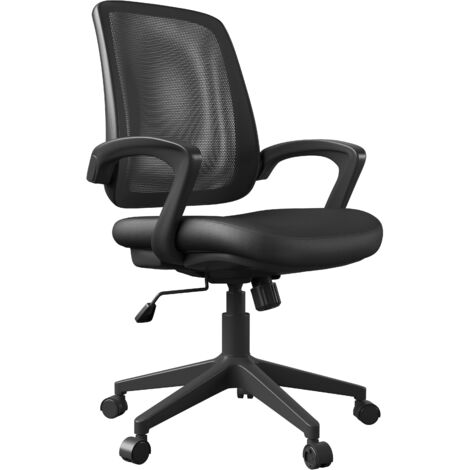 Marvin-Chaise de bureau avec hauteur d’assise réglable en tissu noir (1/5)