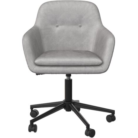 Westerleigh-Chaise de bureau en velours gris clair (1/5)