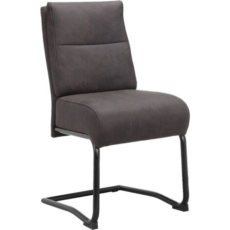 Wilde-Chaise de salle à manger en microfibre anthracite Pack de 2 (1/5)