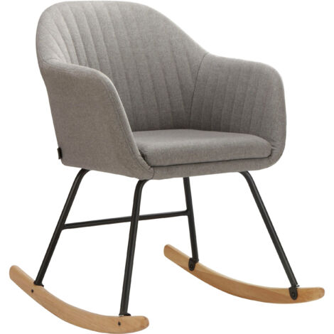 Naira-Chaise berçante en tissu gris clair (1/4)