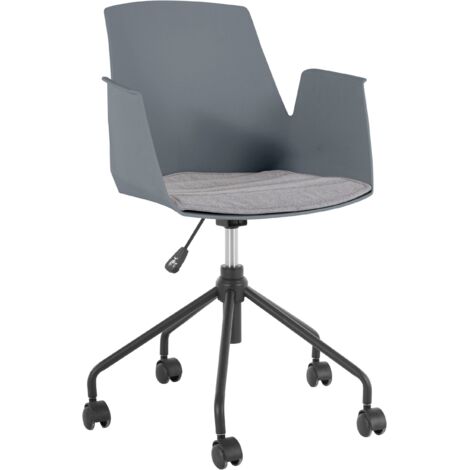 Pedro-Chaise de bureau en plastique gris (1/5)