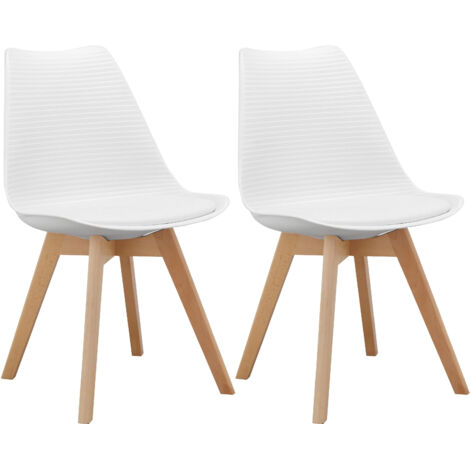 Armin-Chaise de salle à manger Lot de 2 Blanc (1/5)