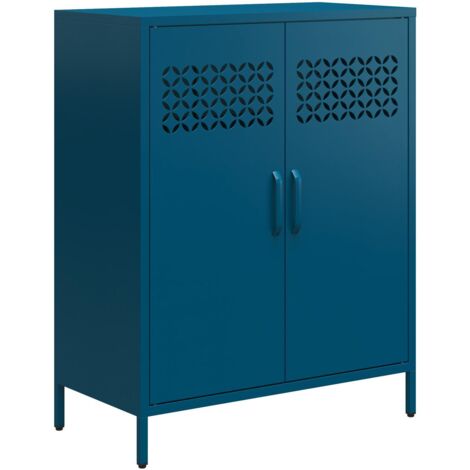 Annie-Armoire avec 2 portes en métal bleu foncé (1/5)