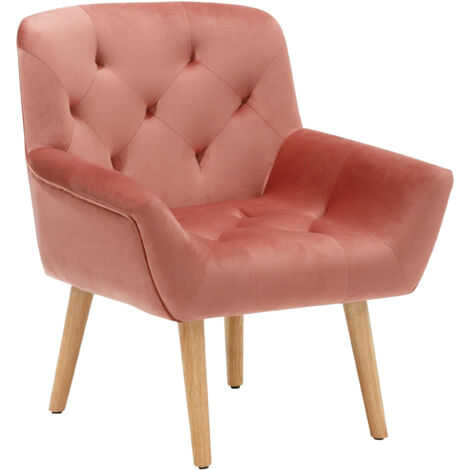 Sami-Fauteuil en velours rose (1/5)