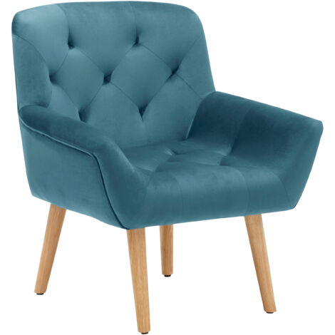 Sami-Chaise en velours bleu glacier (1/2)