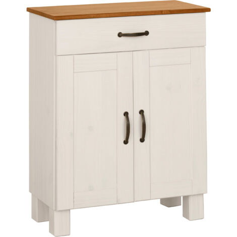 Alby-Armoire avec 2 portes et 1 tiroir en Pin Blanc (1/5)