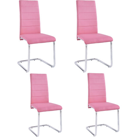 Adora-Lot de 4 chaises Chrome rose (1/5)
