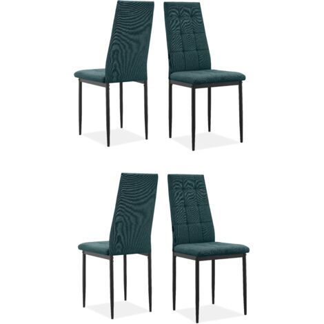 Becca-Chaise de salle à manger en tissu vert foncé Pack de 4 (1/5)